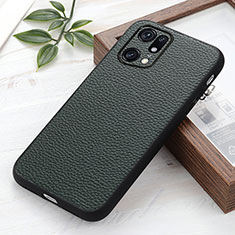 Coque Luxe Cuir Housse Etui B02H pour Oppo Find X5 Pro 5G Vert