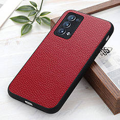 Coque Luxe Cuir Housse Etui B02H pour Oppo Reno6 Pro+ Plus 5G Rouge