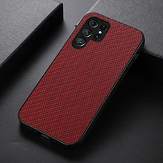 Coque Luxe Cuir Housse Etui B02H pour Samsung Galaxy S21 Ultra 5G Rouge