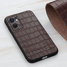 Coque Luxe Cuir Housse Etui B04H pour OnePlus Nord CE 2 5G Marron