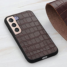 Coque Luxe Cuir Housse Etui B04H pour Samsung Galaxy S25 Plus 5G Marron