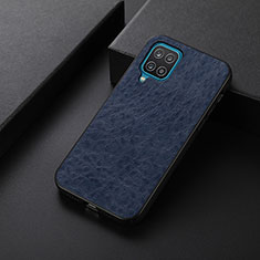 Coque Luxe Cuir Housse Etui B05H pour Samsung Galaxy A12 Bleu