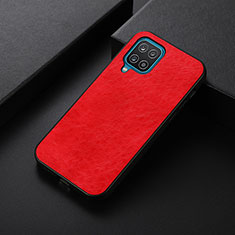 Coque Luxe Cuir Housse Etui B05H pour Samsung Galaxy A12 Rouge