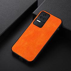 Coque Luxe Cuir Housse Etui B06H pour Xiaomi Poco F4 5G Orange