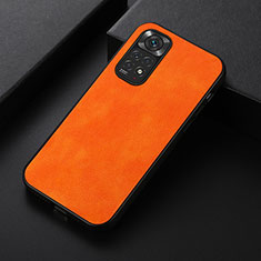 Coque Luxe Cuir Housse Etui B06H pour Xiaomi Redmi Note 11 4G (2022) Orange