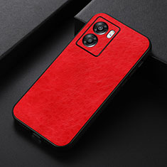 Coque Luxe Cuir Housse Etui B07H pour Oppo A56S 5G Rouge