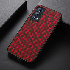 Coque Luxe Cuir Housse Etui B07H pour Oppo Reno6 Pro 5G Rouge