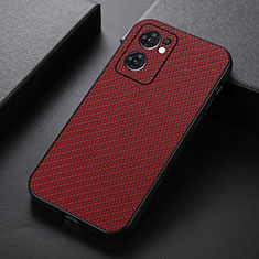 Coque Luxe Cuir Housse Etui B07H pour Oppo Reno7 5G Rouge