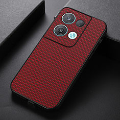 Coque Luxe Cuir Housse Etui B07H pour Oppo Reno9 5G Rouge