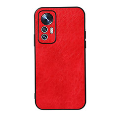 Coque Luxe Cuir Housse Etui B07H pour Xiaomi Mi 12 5G Rouge
