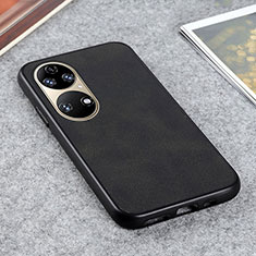 Coque Luxe Cuir Housse Etui B08H pour Huawei P50 Noir
