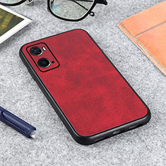 Coque Luxe Cuir Housse Etui B08H pour Oppo A76 Rouge