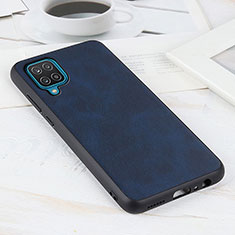 Coque Luxe Cuir Housse Etui B08H pour Samsung Galaxy F12 Bleu