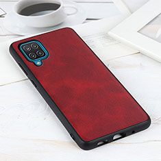 Coque Luxe Cuir Housse Etui B08H pour Samsung Galaxy F12 Rouge