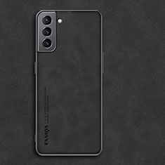 Coque Luxe Cuir Housse Etui C01 pour Samsung Galaxy S21 5G Noir