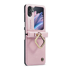Coque Luxe Cuir Housse Etui C01S pour Oppo Find N2 Flip 5G Or Rose