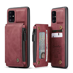 Coque Luxe Cuir Housse Etui C01S pour Samsung Galaxy A51 4G Rouge