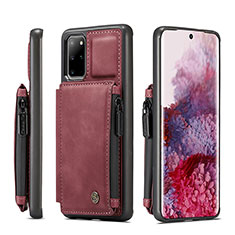 Coque Luxe Cuir Housse Etui C01S pour Samsung Galaxy S20 Plus 5G Rouge