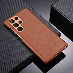 Coque Luxe Cuir Housse Etui C06 pour Samsung Galaxy S24 Ultra 5G Marron