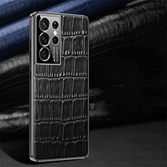 Coque Luxe Cuir Housse Etui C09 pour Samsung Galaxy S22 Ultra 5G Noir