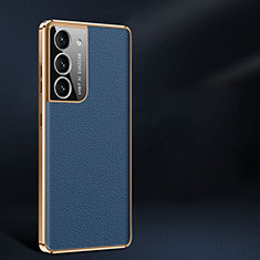 Coque Luxe Cuir Housse Etui C10 pour Samsung Galaxy S21 5G Bleu