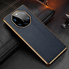 Coque Luxe Cuir Housse Etui DL2 pour Huawei Mate 40 RS Bleu