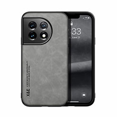 Coque Luxe Cuir Housse Etui DY1 pour OnePlus 11 5G Gris