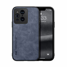 Coque Luxe Cuir Housse Etui DY1 pour Oppo Find X3 5G Bleu