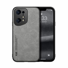 Coque Luxe Cuir Housse Etui DY1 pour Oppo Find X5 5G Gris