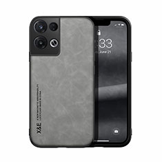 Coque Luxe Cuir Housse Etui DY1 pour Oppo Reno8 5G Gris