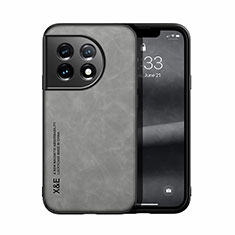 Coque Luxe Cuir Housse Etui DY2 pour OnePlus 11R 5G Gris