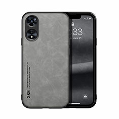 Coque Luxe Cuir Housse Etui DY2 pour Oppo A17 Gris