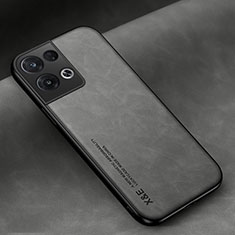 Coque Luxe Cuir Housse Etui DY2 pour Oppo Reno8 Pro 5G Gris