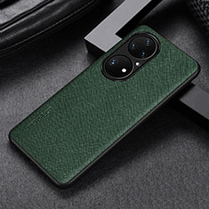 Coque Luxe Cuir Housse Etui GS1 pour Huawei P50 Pro Vert