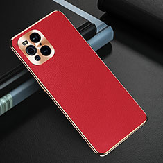 Coque Luxe Cuir Housse Etui GS1 pour Oppo Find X3 5G Rouge