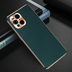 Coque Luxe Cuir Housse Etui GS1 pour Oppo Find X3 Pro 5G Vert