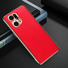 Coque Luxe Cuir Housse Etui GS1 pour Oppo Find X5 Pro 5G Rouge