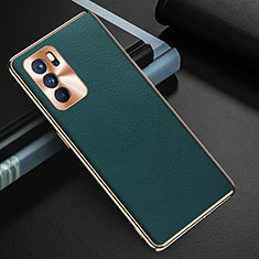 Coque Luxe Cuir Housse Etui GS1 pour Oppo Reno6 Pro 5G India Vert