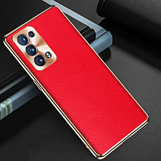 Coque Luxe Cuir Housse Etui GS1 pour Oppo Reno6 Pro+ Plus 5G Rouge