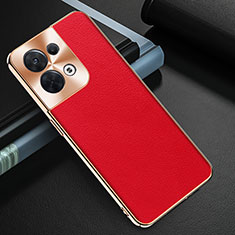 Coque Luxe Cuir Housse Etui GS1 pour Oppo Reno8 5G Rouge