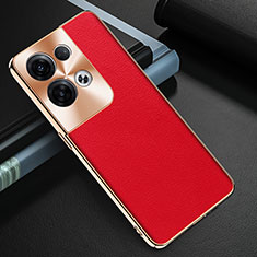 Coque Luxe Cuir Housse Etui GS1 pour Oppo Reno9 Pro+ Plus 5G Rouge