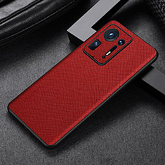 Coque Luxe Cuir Housse Etui GS1 pour Xiaomi Mi Mix 4 5G Rouge