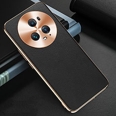 Coque Luxe Cuir Housse Etui GS3 pour Huawei Honor Magic5 Pro 5G Noir