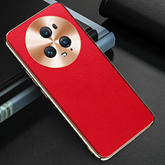 Coque Luxe Cuir Housse Etui GS3 pour Huawei Honor Magic5 Pro 5G Rouge