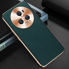 Coque Luxe Cuir Housse Etui GS3 pour Huawei Honor Magic5 Pro 5G Vert