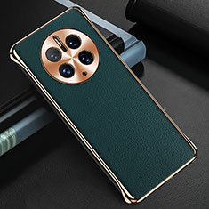 Coque Luxe Cuir Housse Etui GS3 pour Huawei Mate 50 Pro Vert