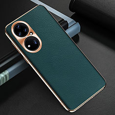 Coque Luxe Cuir Housse Etui GS3 pour Huawei P50 Pro Vert