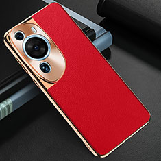 Coque Luxe Cuir Housse Etui GS3 pour Huawei P60 Art Rouge