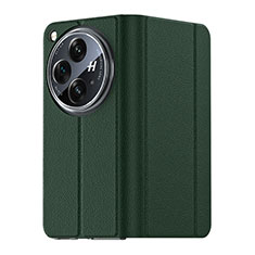 Coque Luxe Cuir Housse Etui GS3 pour OnePlus Open 5G Vert