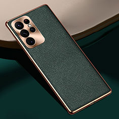 Coque Luxe Cuir Housse Etui H01 pour Samsung Galaxy S21 Ultra 5G Vert